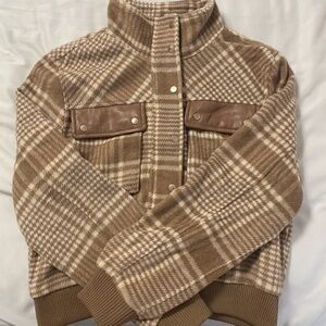 Bagatelle Tan Plaid Utility Jacket